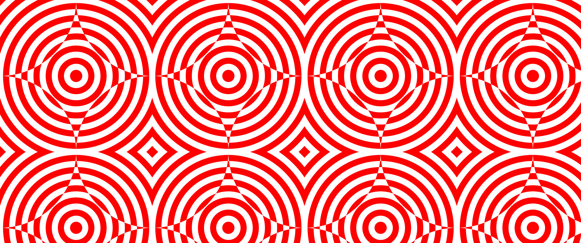 overlay of repeating bullseye with pattern on top